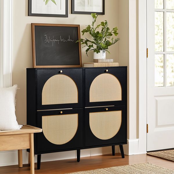 rattan shoe cabinet