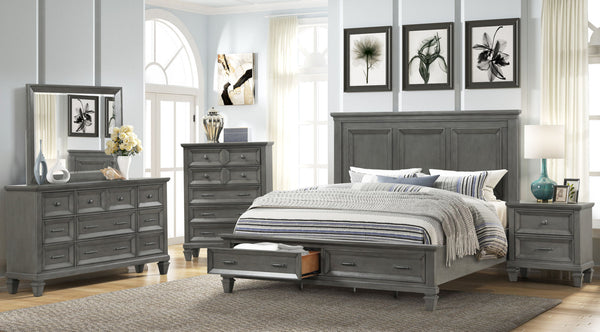 6 Piece Set King Size Wood Bed 2 Nightstands