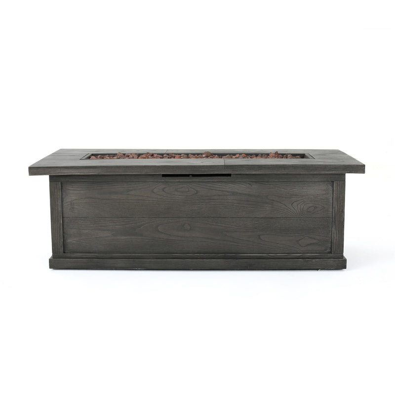 56'' WOOD RECTANGULAR MGO FIRE TABLE