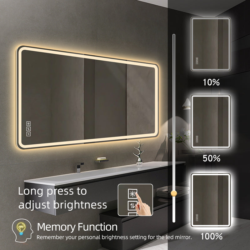 Bathroom Mirror with Led Lights Front and Backlit