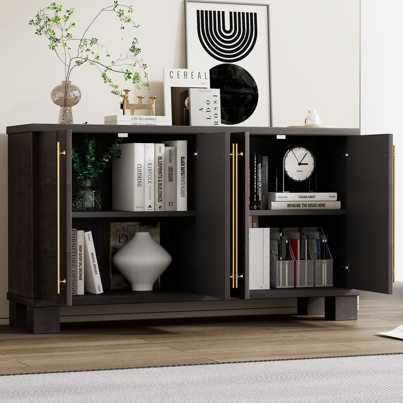 Traditional Style Sideboard with Gold Handles