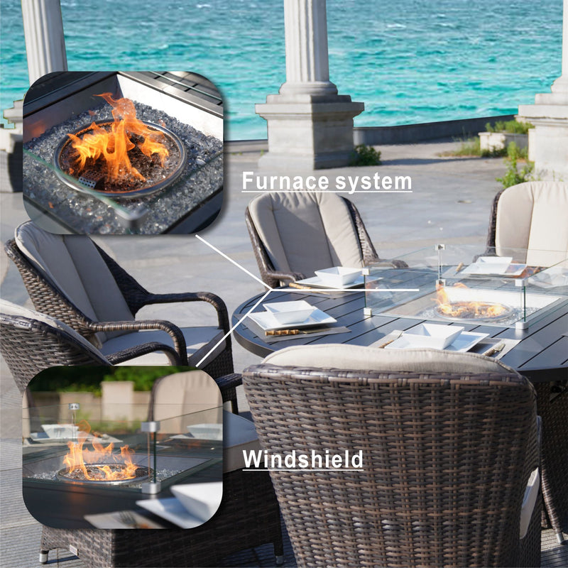 Direct Wicker Outdoor Propane Gas Fire Pit Table