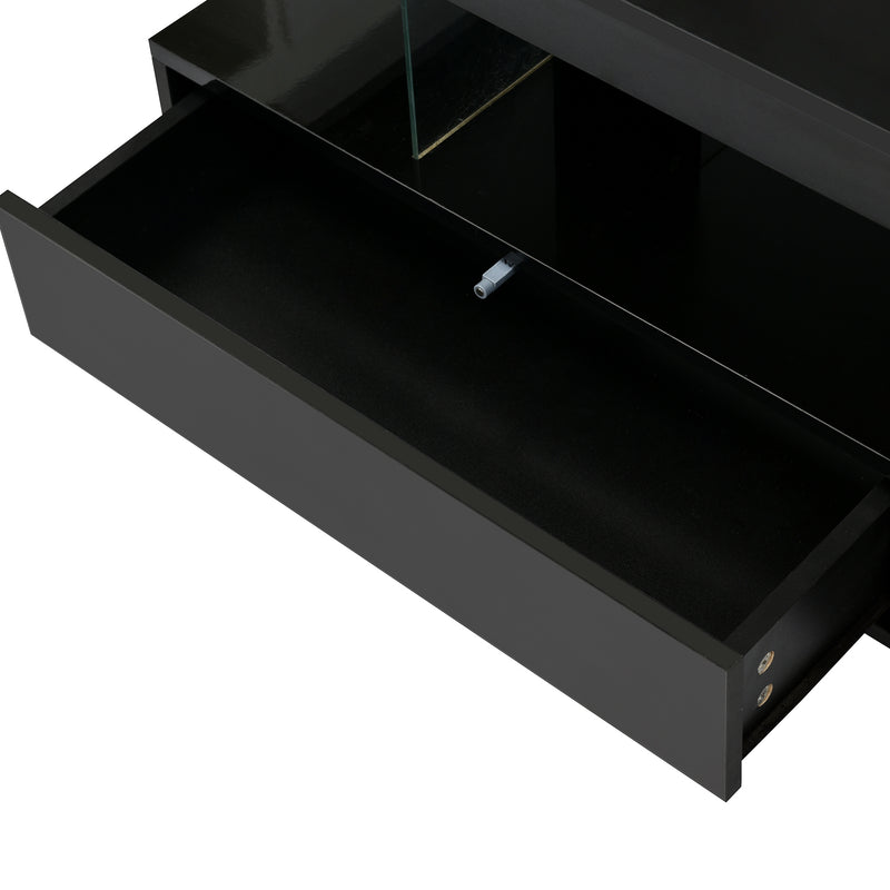 Modern LED Center Table with Display Shelves