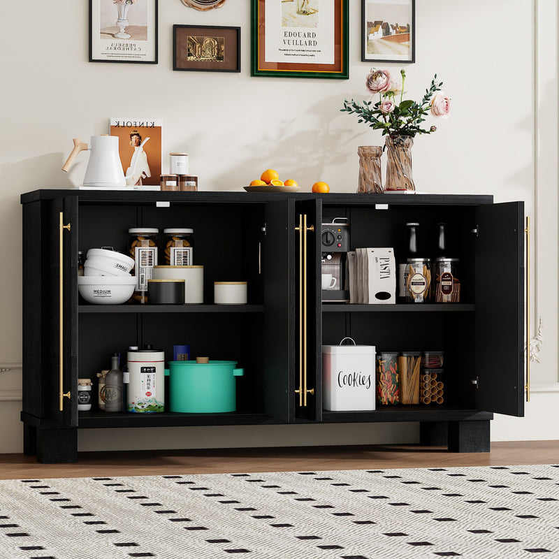 Traditional Style Sideboard with Gold Handles