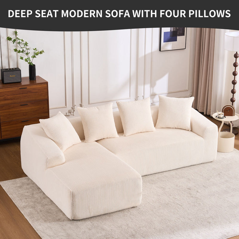 White Compression Sofa/Memory Foam