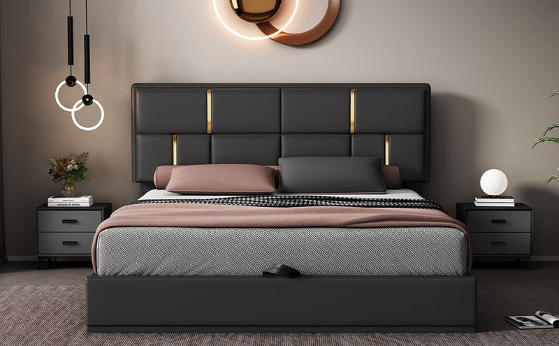 Modern Queen Size Upholstered Platform Bed