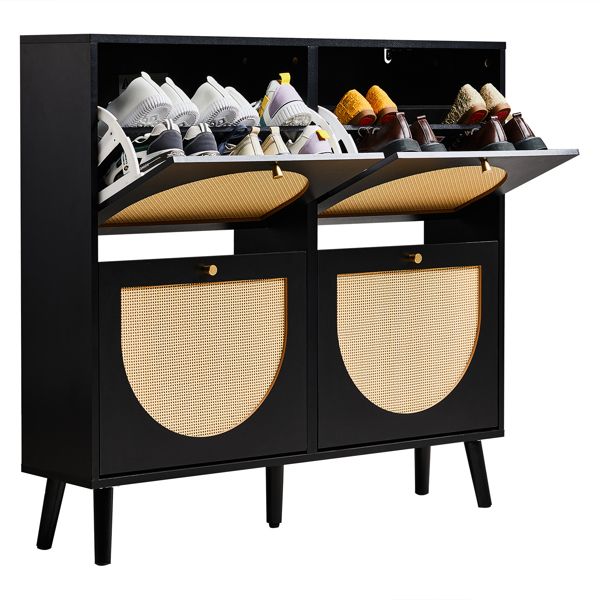 rattan shoe cabinet