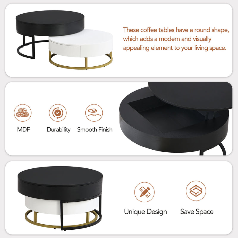 Modern Round Lift-top Coffee Table