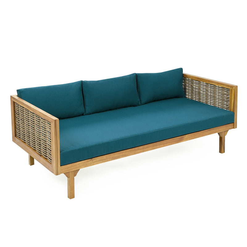 CLAREMONT 3 SEATER DAYBED WITH RATTAN ARMS