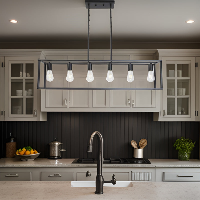 Rectangle Chandelier Contemporary Farmhouse Linear Pendant Lighting