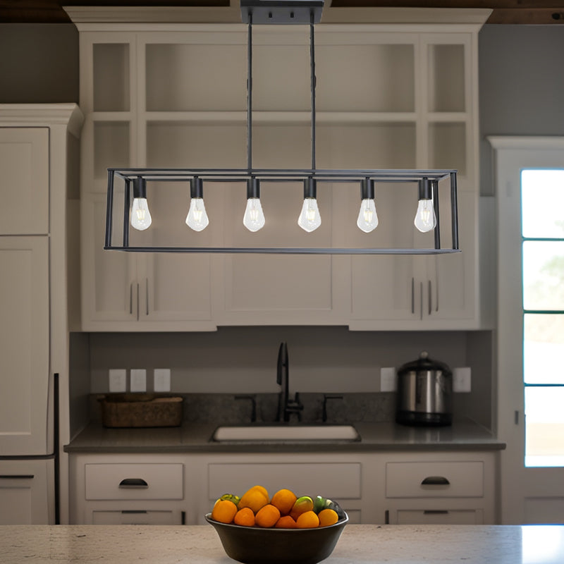 Rectangle Chandelier Contemporary Farmhouse Linear Pendant Lighting