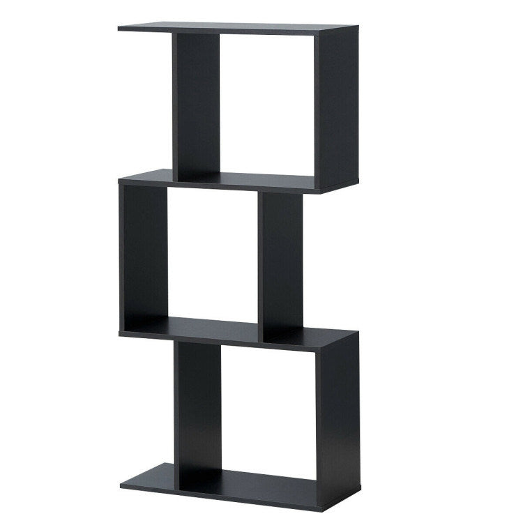 Wooden S-Shaped Bookcase