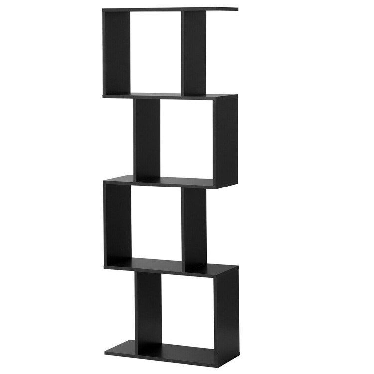 Wooden S-Shaped Bookcase