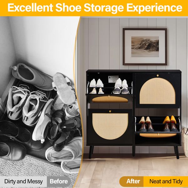 rattan shoe cabinet