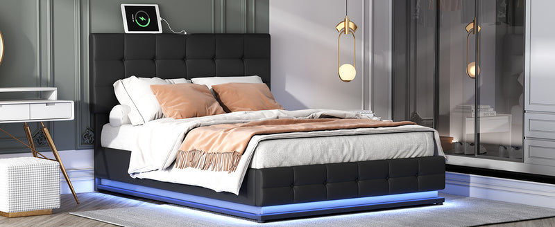 Tufted Bed with Hydraulic Storage System