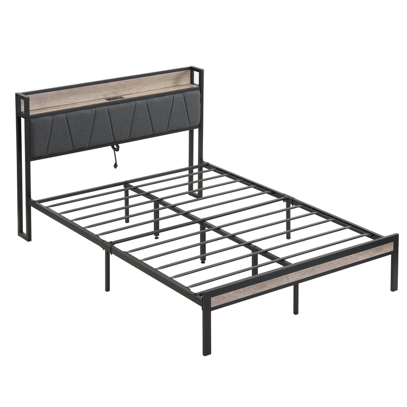 Queen Size Metal Platform Bed Frame with Easy Assemble