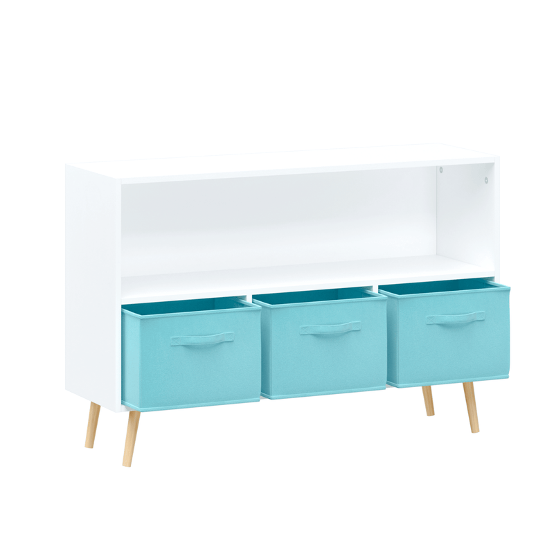 Kids bookcase with Collapsible Fabric Drawers