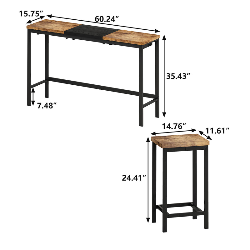 Pub Table Set with 3 Stools