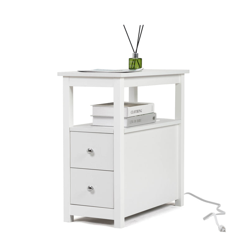 Transitional Nightstand with Charging Station