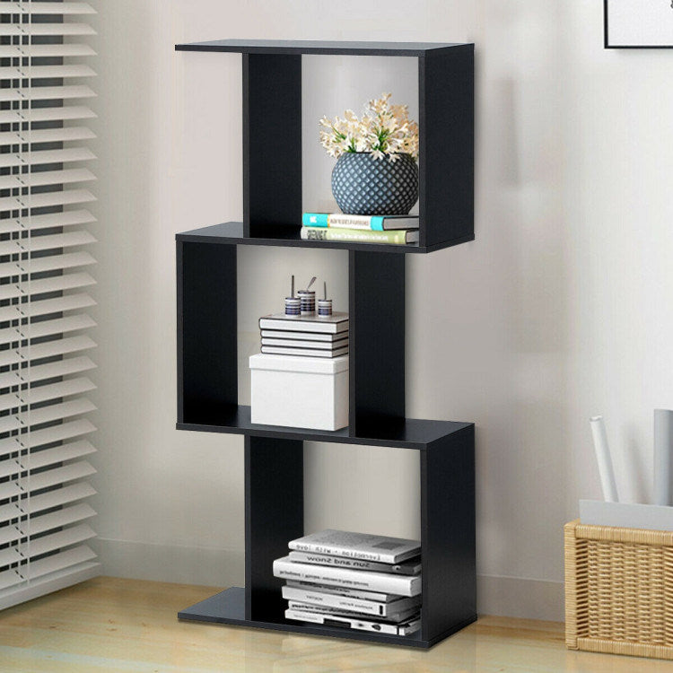 Wooden S-Shaped Bookcase