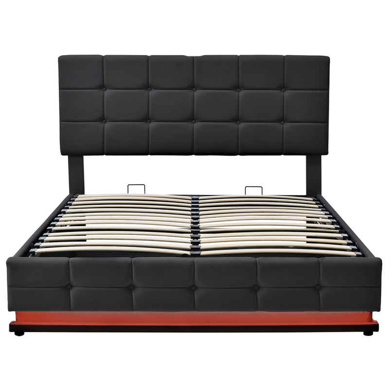 Tufted Bed with Hydraulic Storage System