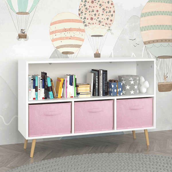 Kids bookcase with Collapsible Fabric Drawers