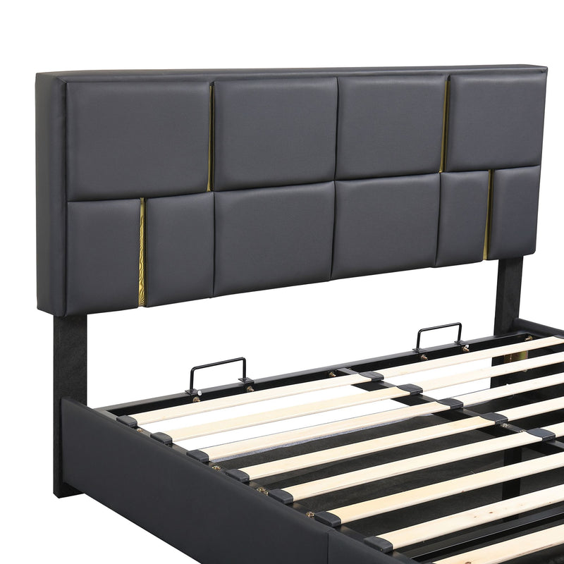 Modern Queen Size Upholstered Platform Bed