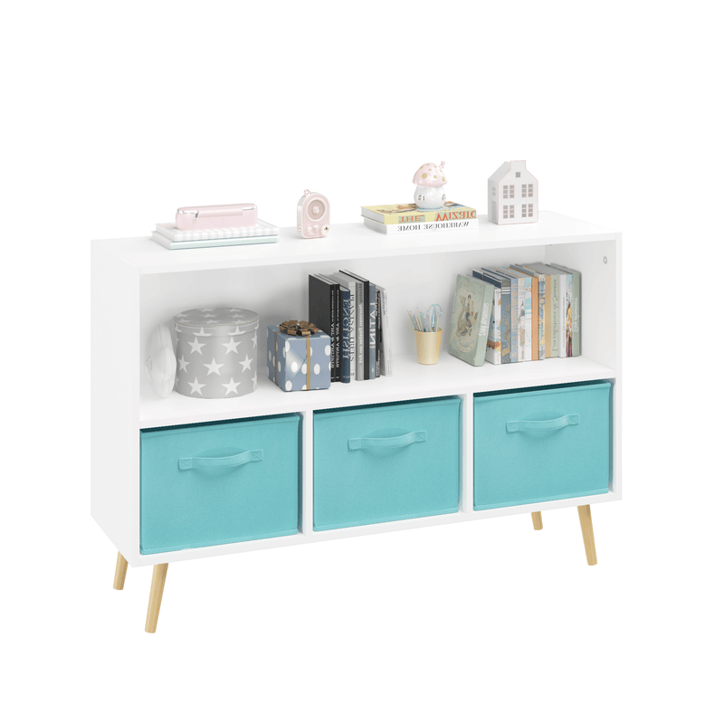 Kids bookcase with Collapsible Fabric Drawers