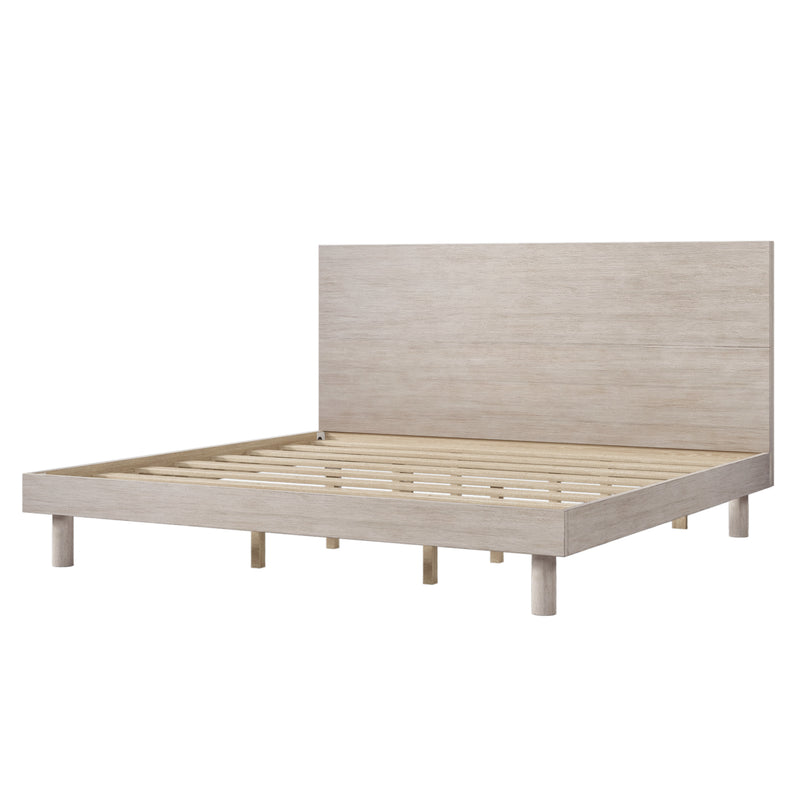 Concise Style Solid Wood Grain Platform Bed Frame