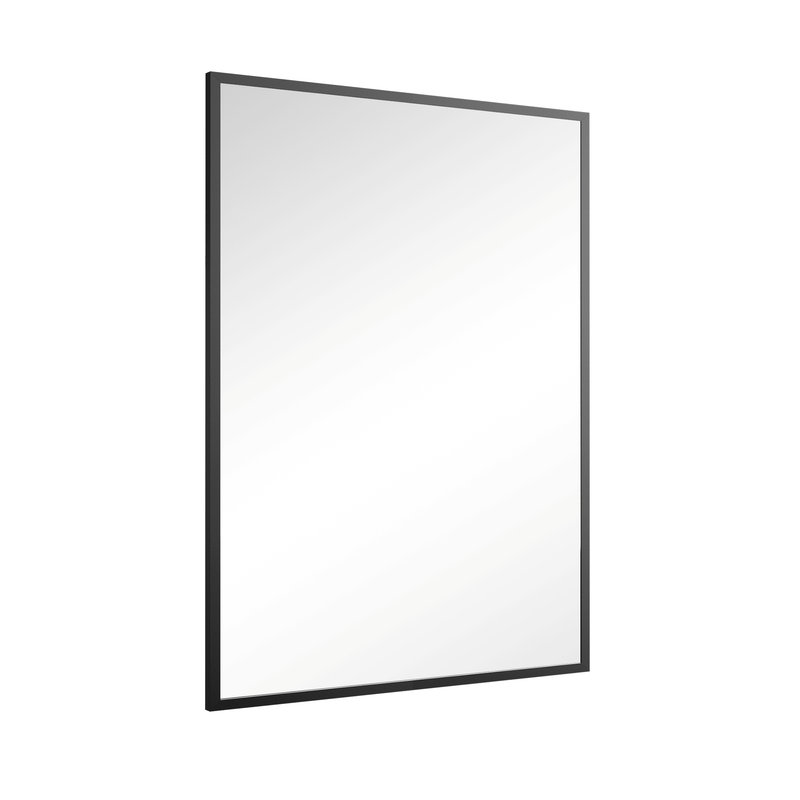 36"x24" Rectangle Black Aluminum Alloy Framed Vanity Mirror (Set of 2)