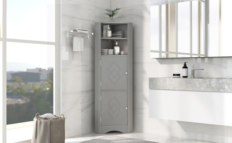 Tall Bathroom Corner Cabinet