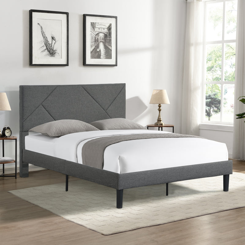 Full Size Upholstered Bed Frame with Headboard