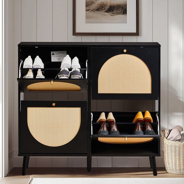 rattan shoe cabinet