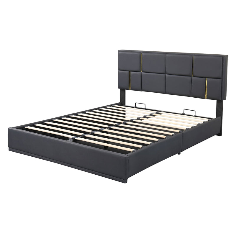 Modern Queen Size Upholstered Platform Bed