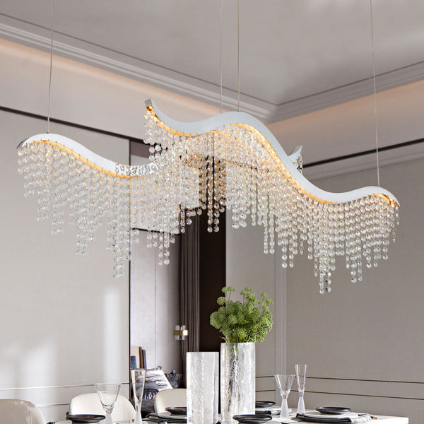 36.2-inch Dangling Wave Crystal Chandeliers