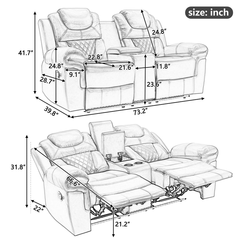 Home Theater Seating Manual Recliner