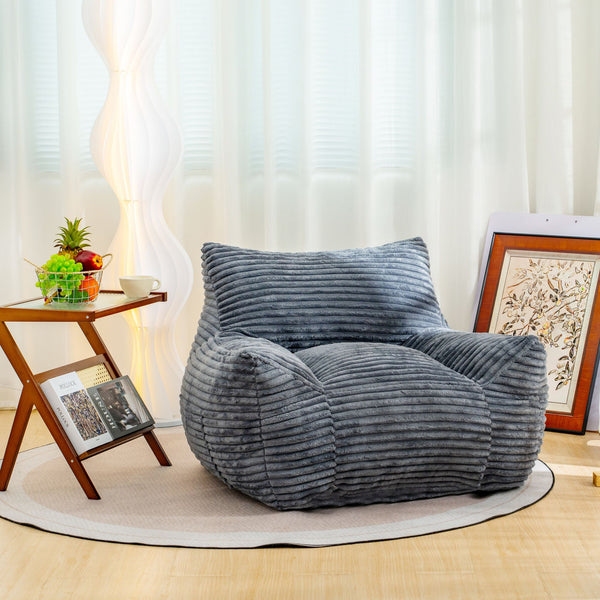 Oversized Comfy Gray Beanbag Lounge Lazy Floor Sofa