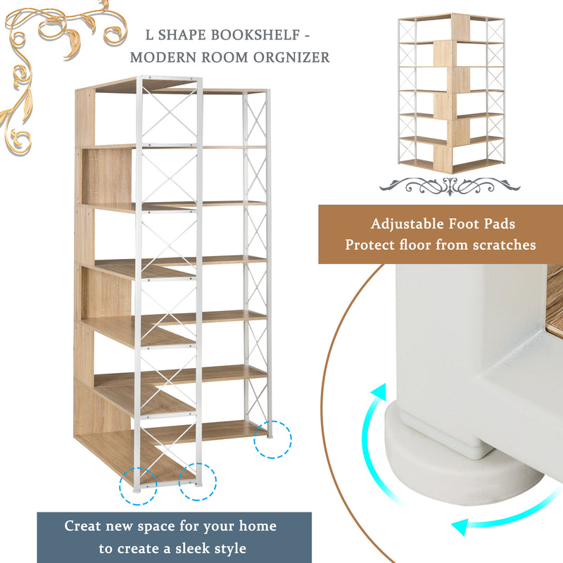 L-Shaped Corner Book Shelf