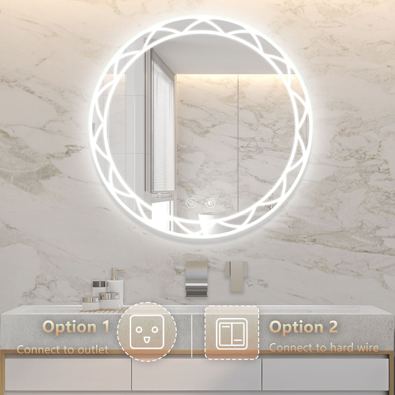 30" Round LED Bathroom Mirror