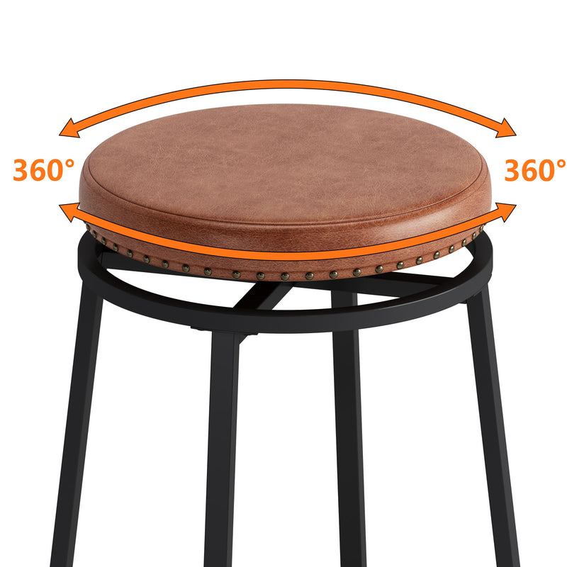 Bar Kitchen Table Set with Circular PU Stools