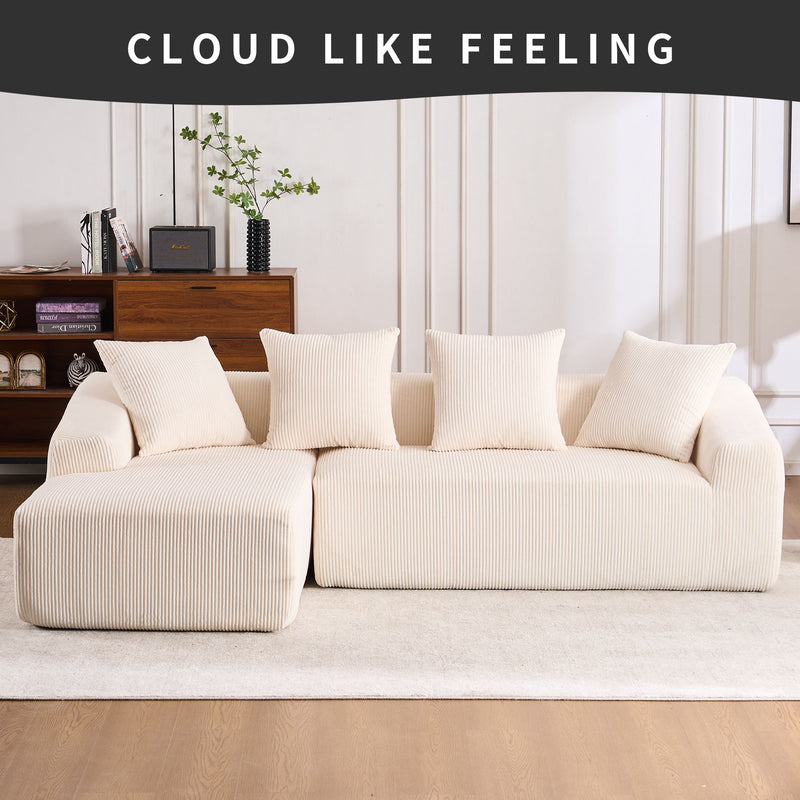 White Compression Sofa/Memory Foam