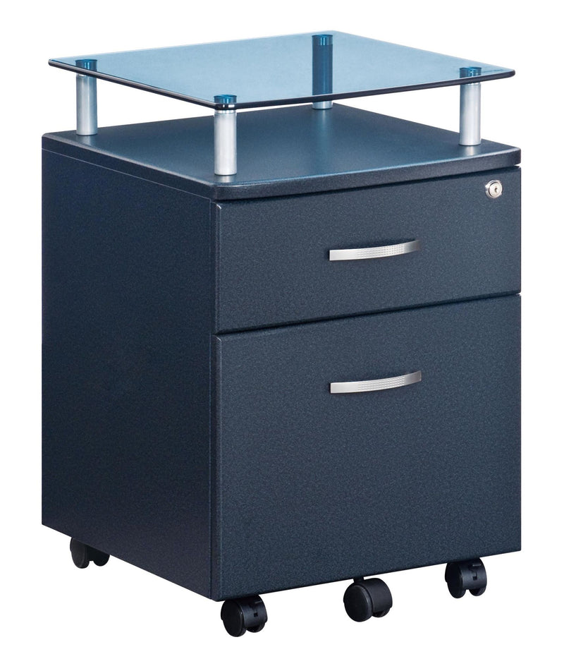 Techni Rolling File Cabinet with Glass Top