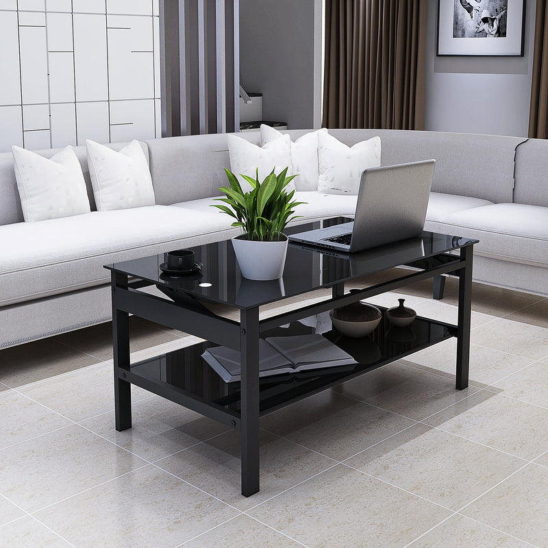 Modern Tempered Glass Coffee Table for Living Room