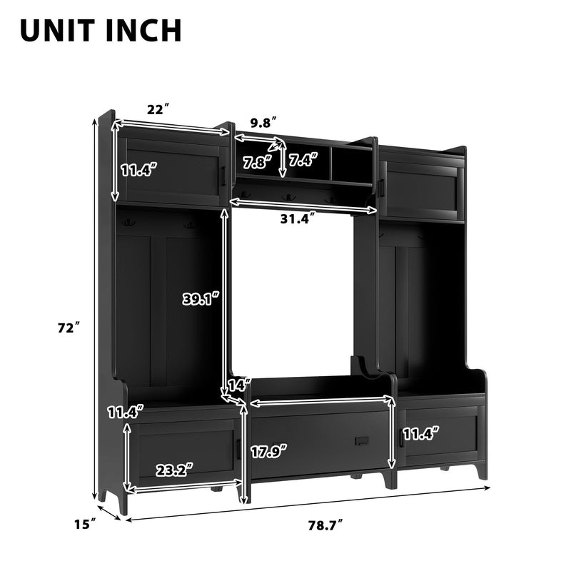 4-in-1 Multiple Functions Hallway Coat Rack