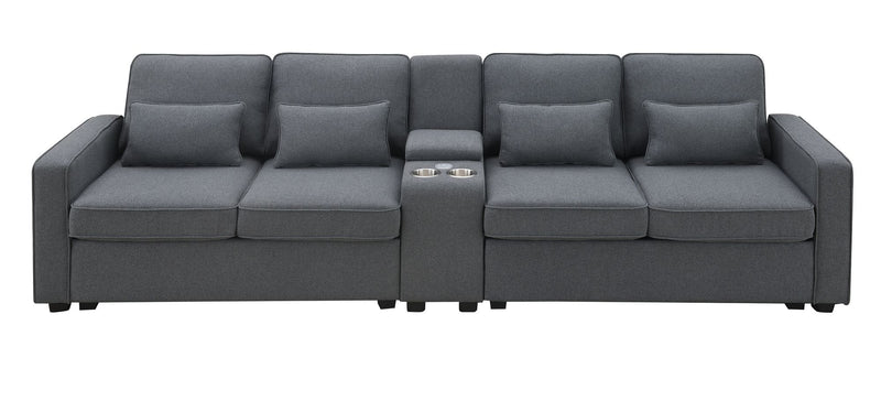 Upholstered Sofa with Console