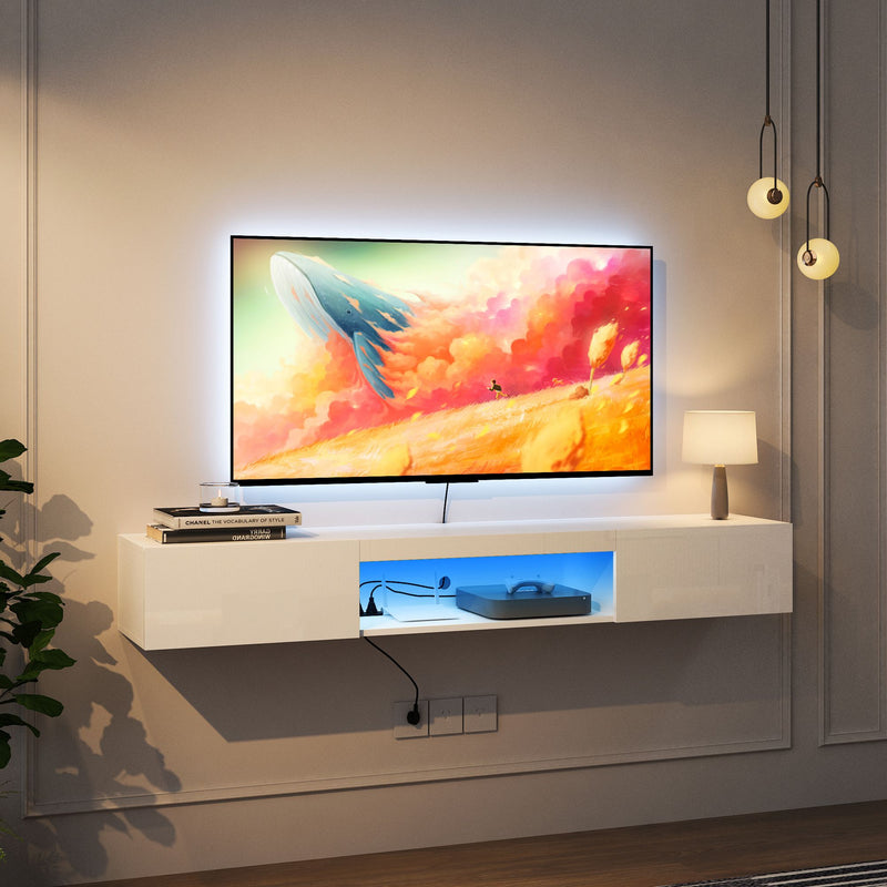 Wall Mounted TV Stand with LEDs