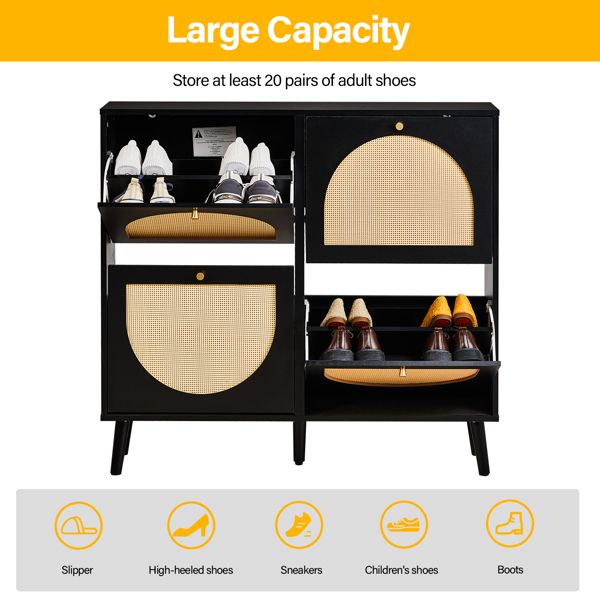 rattan shoe cabinet