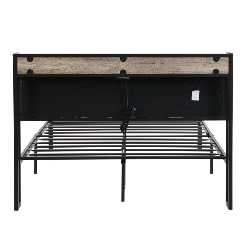 Queen Size Metal Platform Bed Frame with Easy Assemble