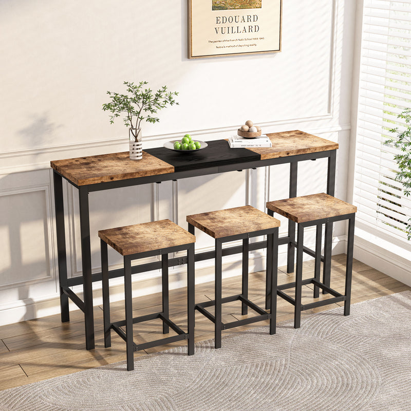 Pub Table Set with 3 Stools