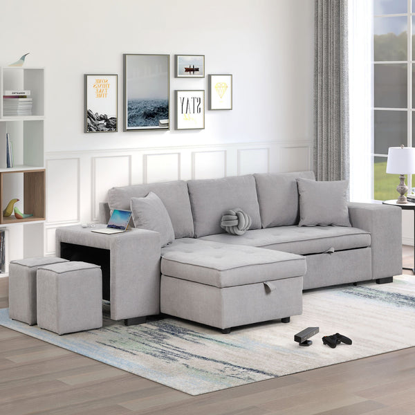 Pull Out Sleeper Sofa Reversible L-Shape